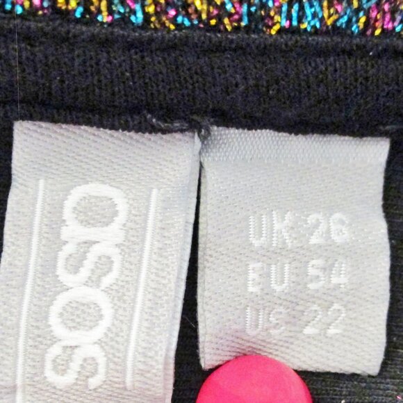 ASOS Women's Plus Size, Multicolor Metallic Thread Short Sleeve Top Stretch, 22 - Picture 8 of 11